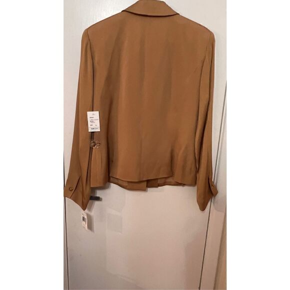 DUE PER DUE BROWN SILK JACKET WOMENS SIZE 10 NEW WITH TAGS - Picture 7 of 10